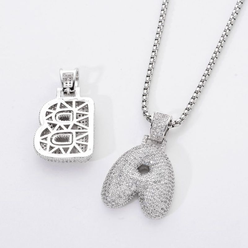 Wholesale Lady Letter 304 Stainless Steel Copper Plating Inlay Zircon Necklace display picture 22