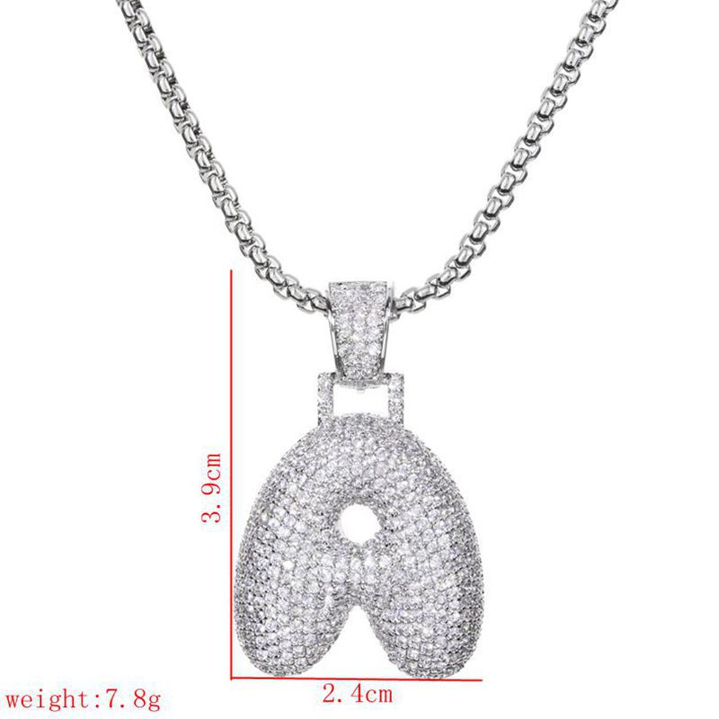 Wholesale Lady Letter 304 Stainless Steel Copper Plating Inlay Zircon Necklace display picture 18
