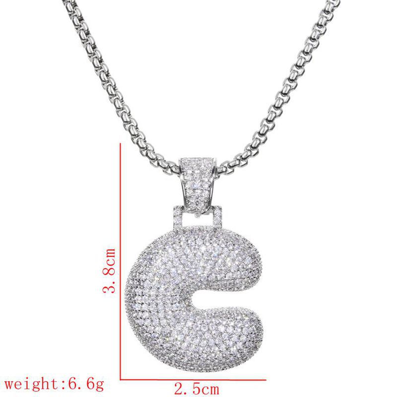 Wholesale Lady Letter 304 Stainless Steel Copper Plating Inlay Zircon Necklace display picture 2