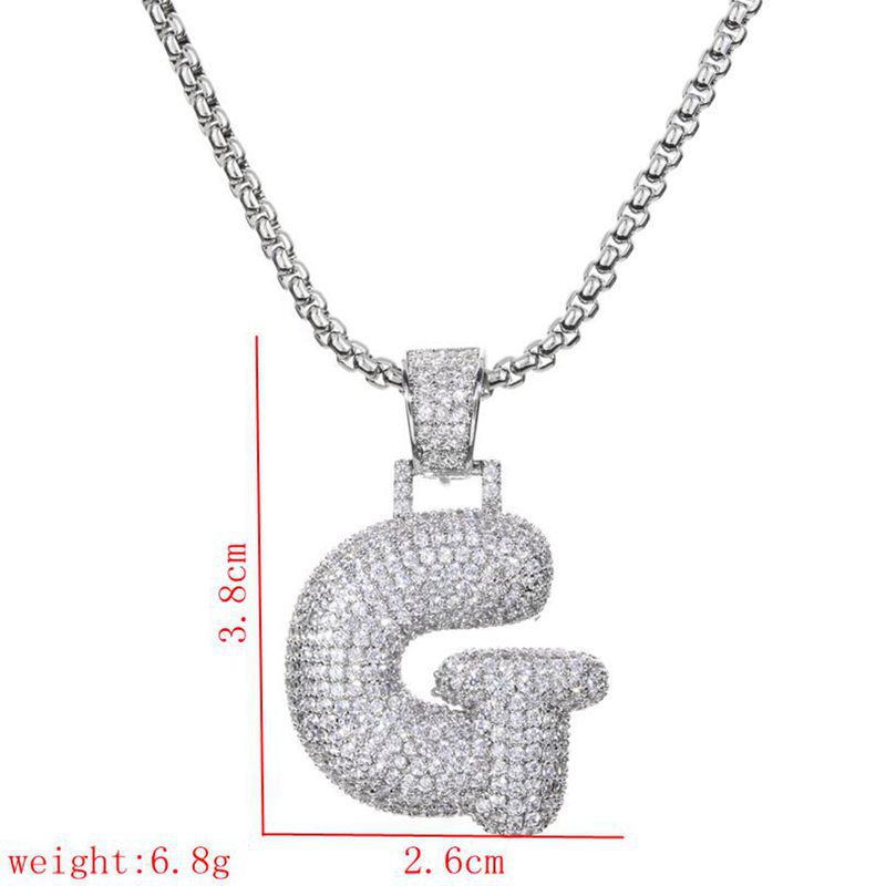 Wholesale Lady Letter 304 Stainless Steel Copper Plating Inlay Zircon Necklace display picture 9