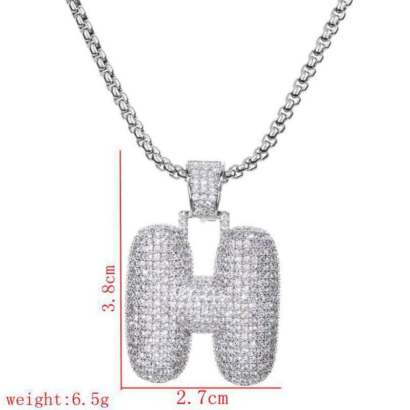 Wholesale Lady Letter 304 Stainless Steel Copper Plating Inlay Zircon Necklace display picture 7