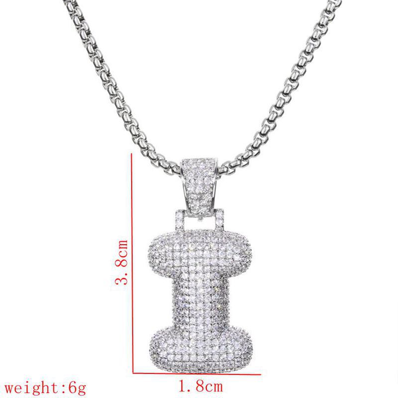 Wholesale Lady Letter 304 Stainless Steel Copper Plating Inlay Zircon Necklace display picture 10