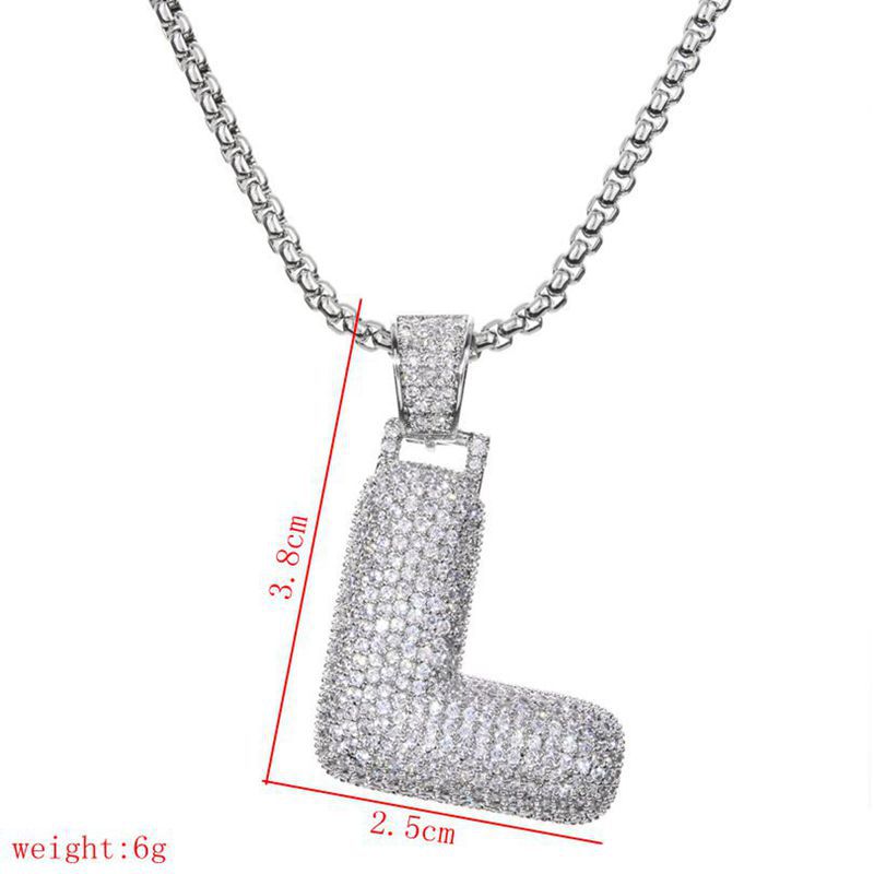 Wholesale Lady Letter 304 Stainless Steel Copper Plating Inlay Zircon Necklace display picture 1