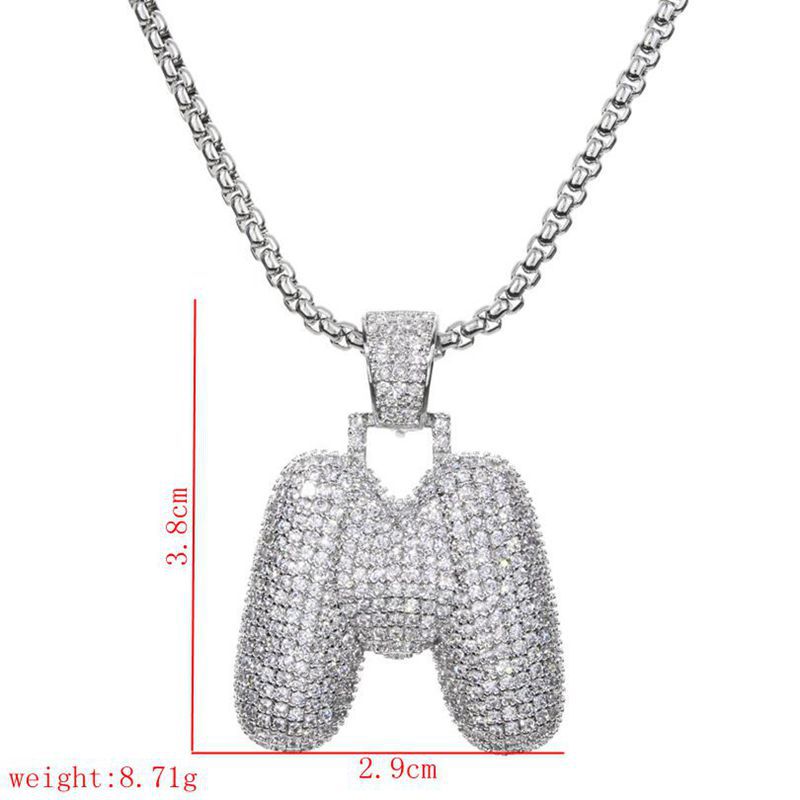 Wholesale Lady Letter 304 Stainless Steel Copper Plating Inlay Zircon Necklace display picture 12