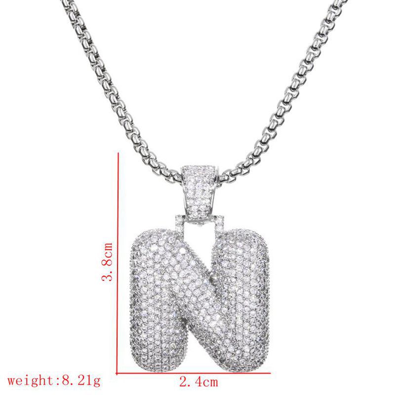 Wholesale Lady Letter 304 Stainless Steel Copper Plating Inlay Zircon Necklace display picture 20