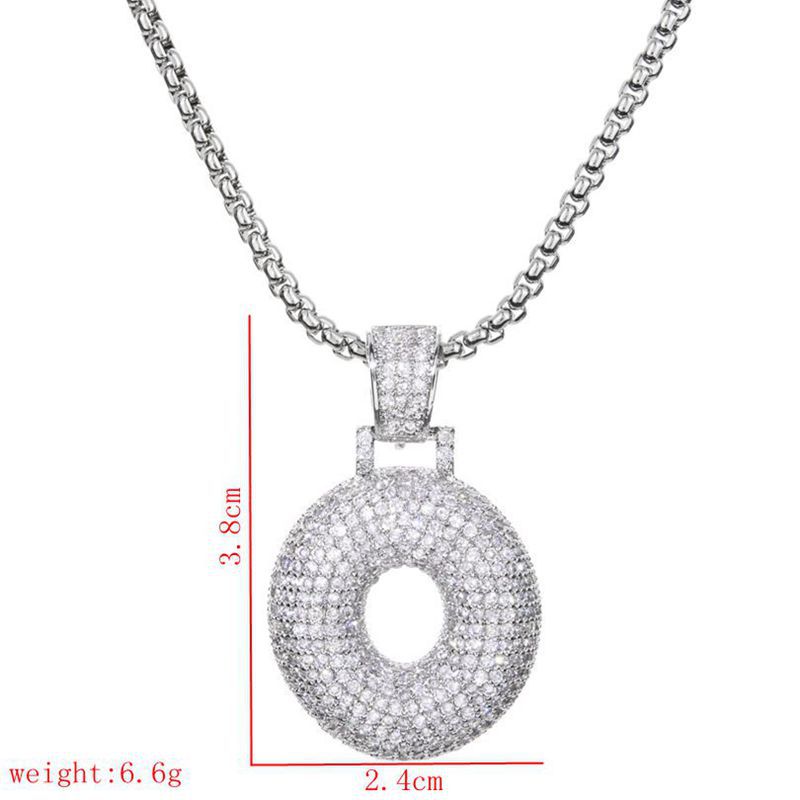 Wholesale Lady Letter 304 Stainless Steel Copper Plating Inlay Zircon Necklace display picture 4