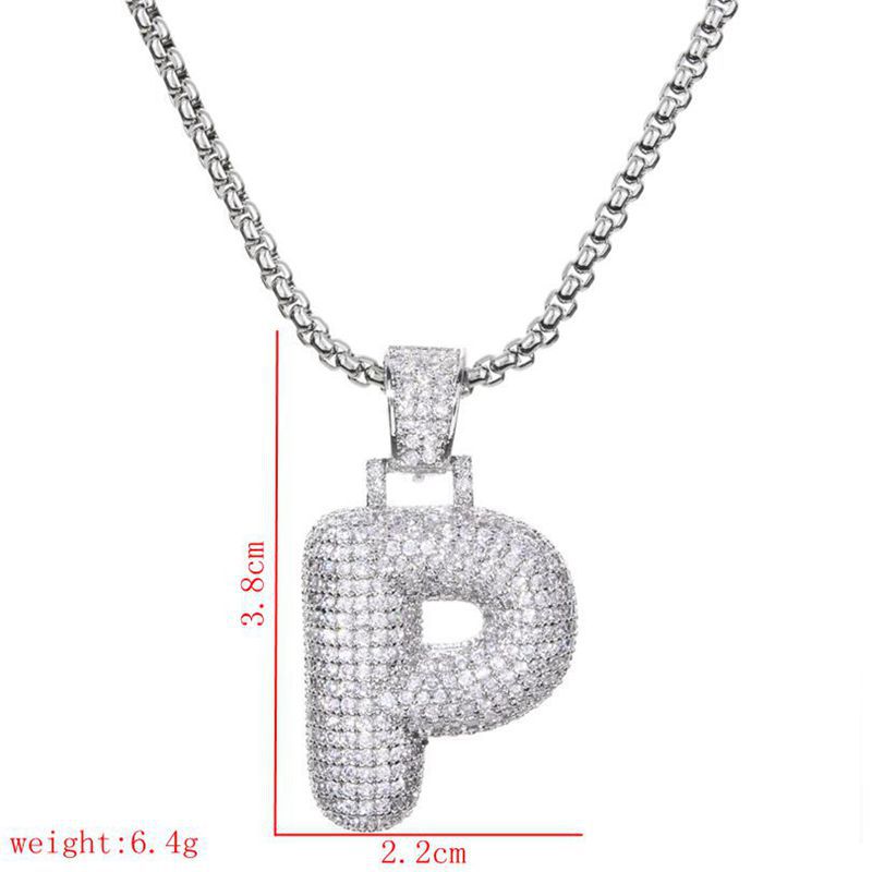 Wholesale Lady Letter 304 Stainless Steel Copper Plating Inlay Zircon Necklace display picture 25