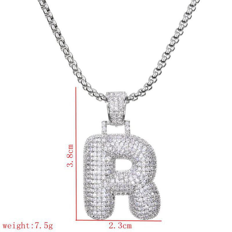 Wholesale Lady Letter 304 Stainless Steel Copper Plating Inlay Zircon Necklace display picture 11