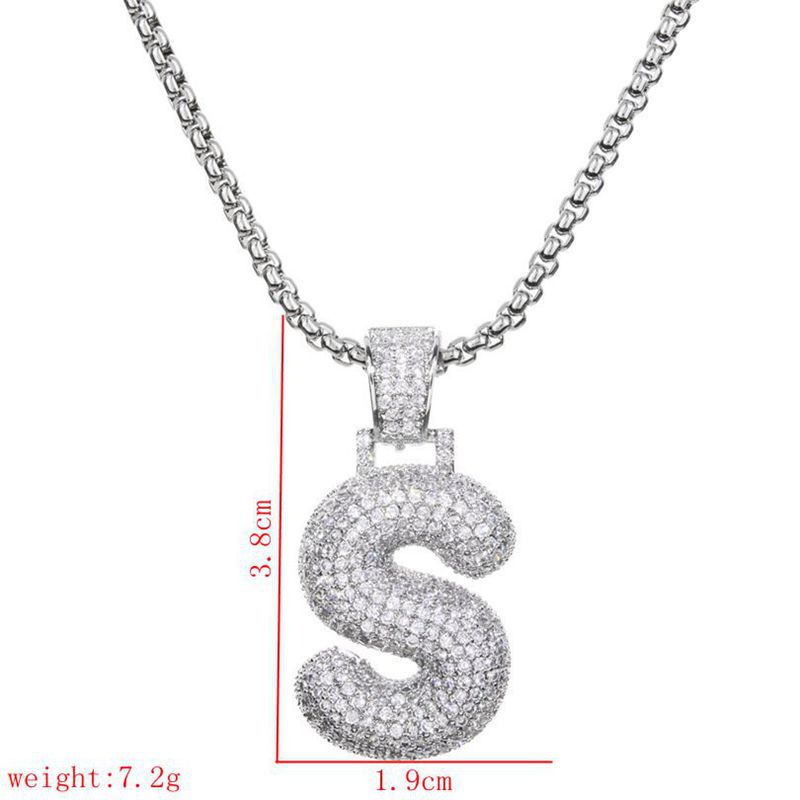 Wholesale Lady Letter 304 Stainless Steel Copper Plating Inlay Zircon Necklace display picture 16