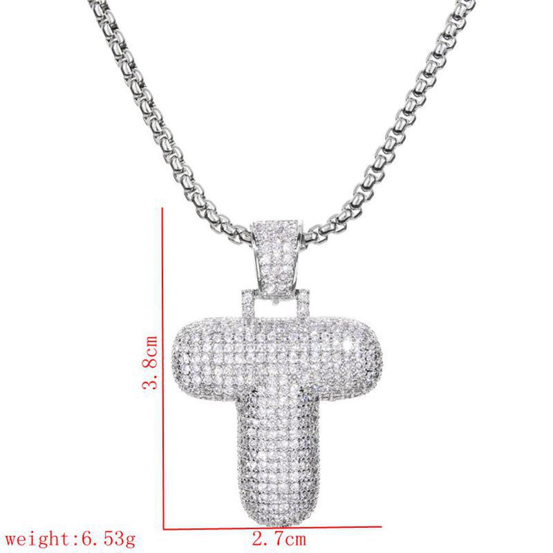 Wholesale Lady Letter 304 Stainless Steel Copper Plating Inlay Zircon Necklace display picture 19