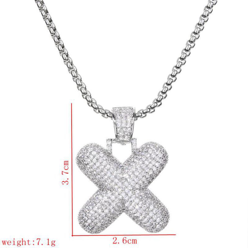 Wholesale Lady Letter 304 Stainless Steel Copper Plating Inlay Zircon Necklace display picture 27
