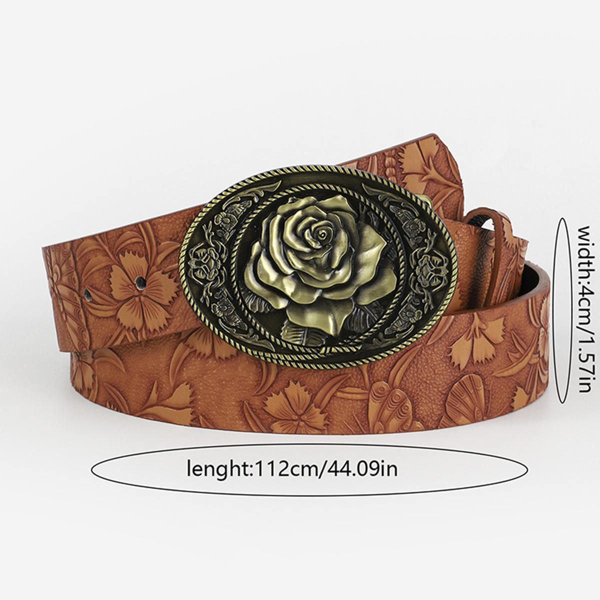 Lady Bohemian Heart Shape Flower Pu Leather Women's Leather Belts display picture 12