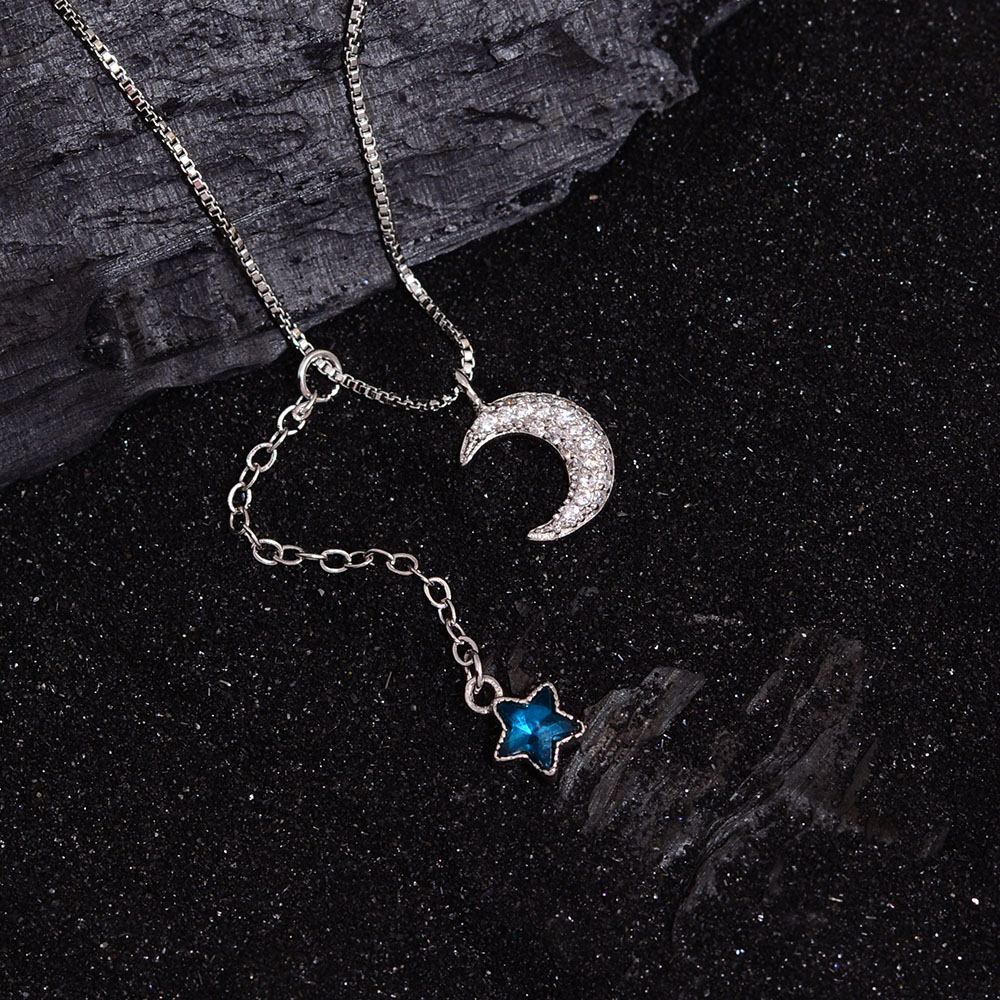 Einfacher Stil Stern Mond Kupfer Halskette Mit Anhänger display picture 4