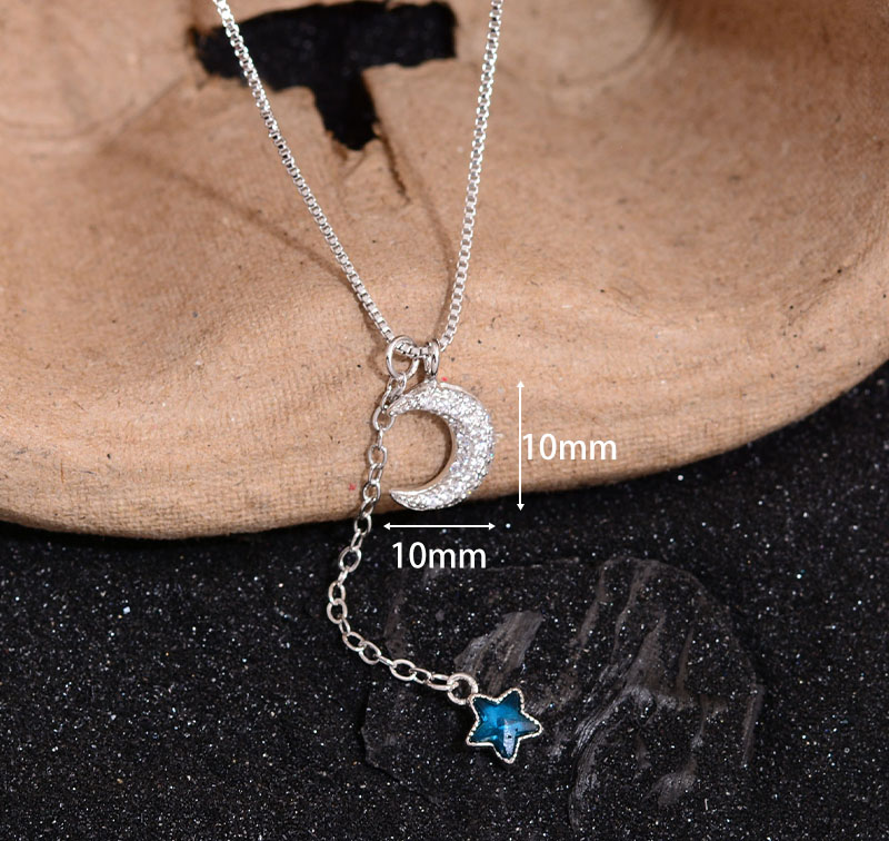 Simple Style Star Moon Copper Pendant Necklace display picture 6