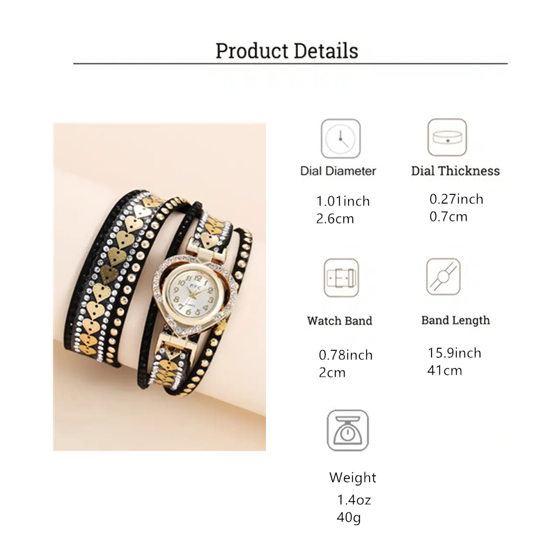 Classic Style Heart Shape Buckle Quartz Women's Watches display picture 1