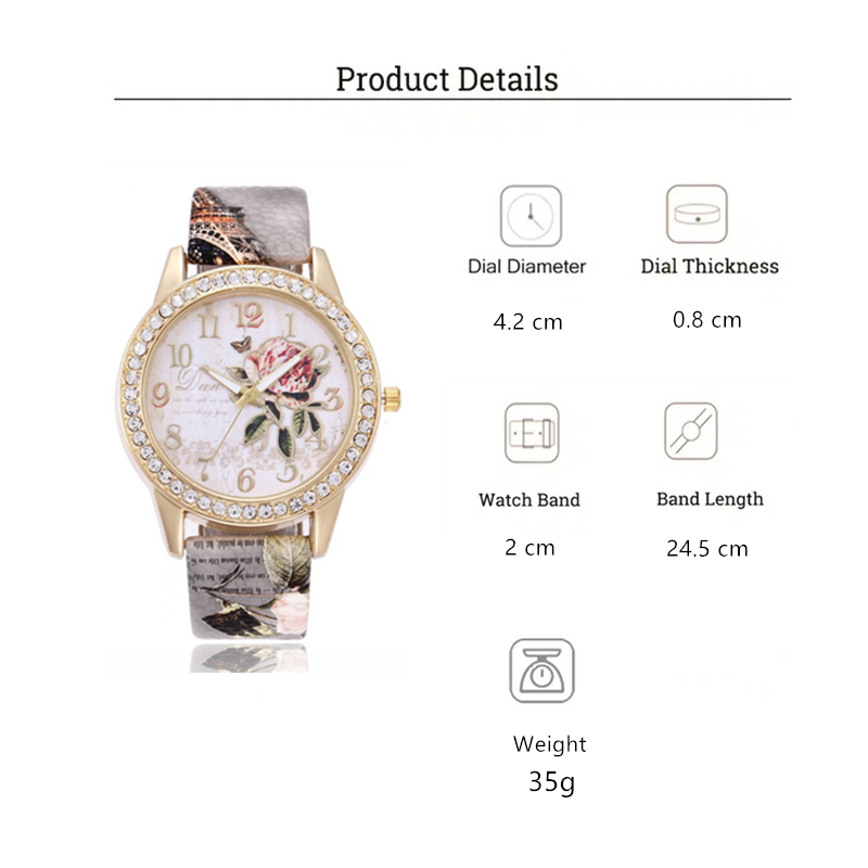 Lady Flower Buckle Quartz Women's Watches display picture 1