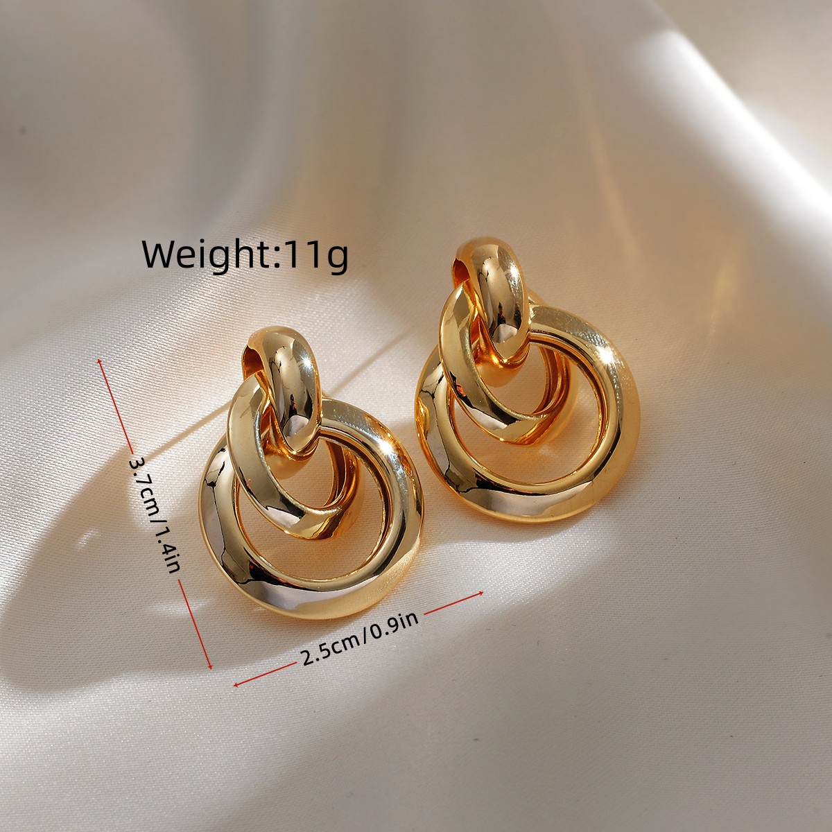1 Pair Ig Style Simple Style Circle Plating Copper 18k Gold Plated Drop Earrings display picture 2