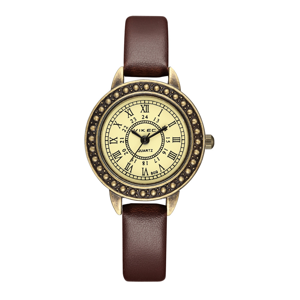 Vintage-Stil Farbblock Schnalle Quarz Frauen Uhren display picture 10