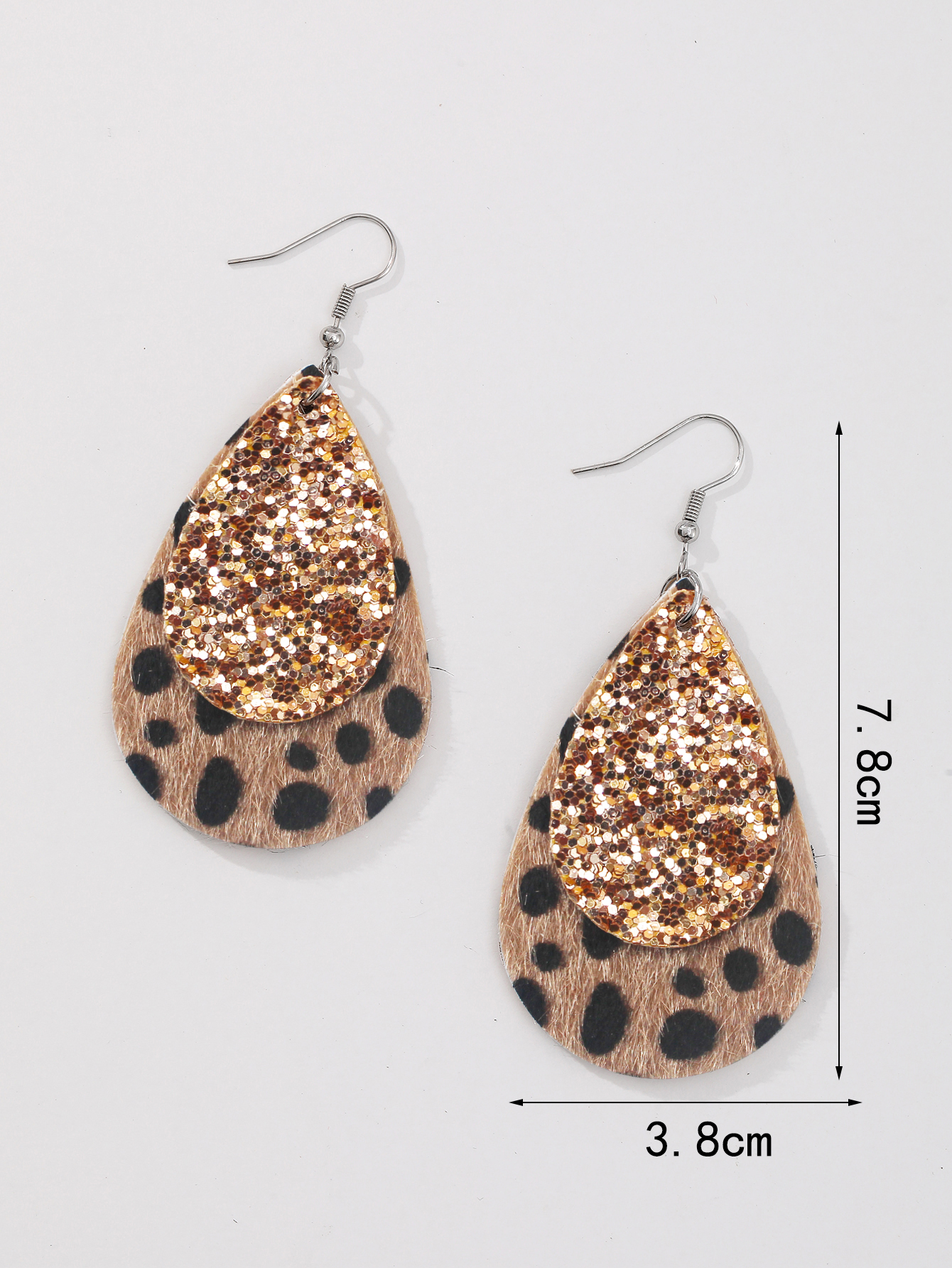 1 Pair Vintage Style Leopard Pu Leather Drop Earrings display picture 3