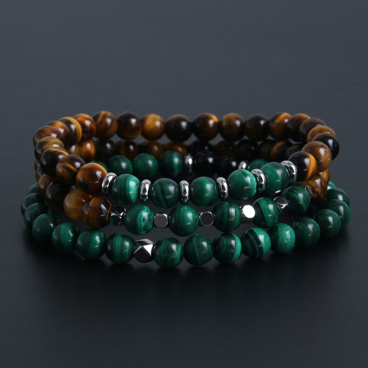 Classic Style Round Natural Stone Bracelets display picture 6