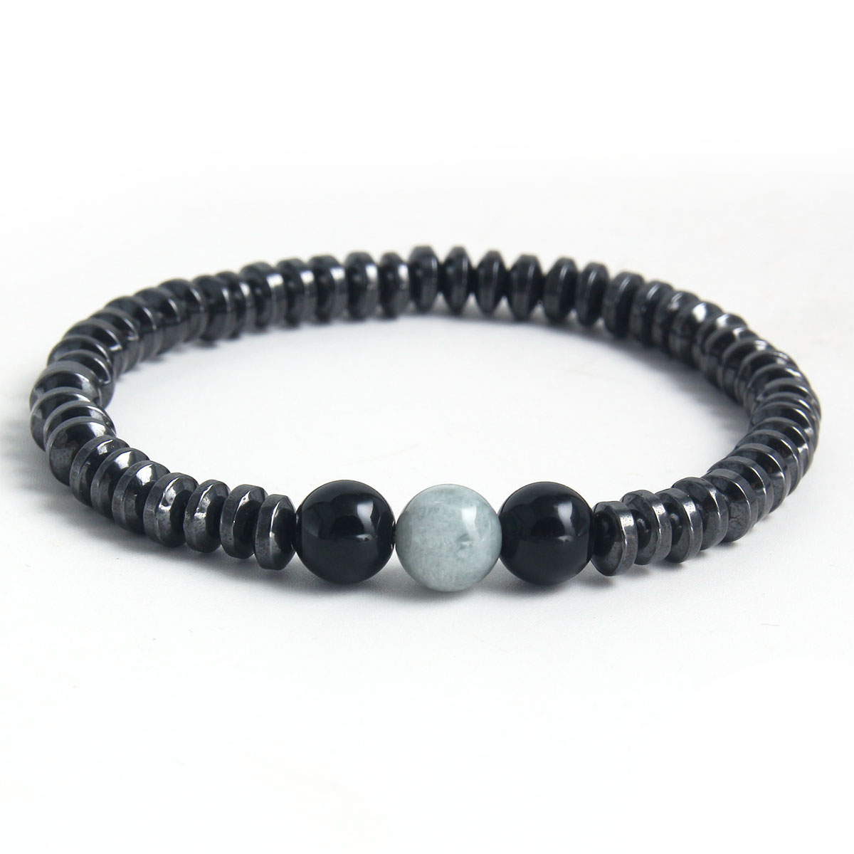 Classic Style Round Stainless Steel Natural Stone Bracelets display picture 3