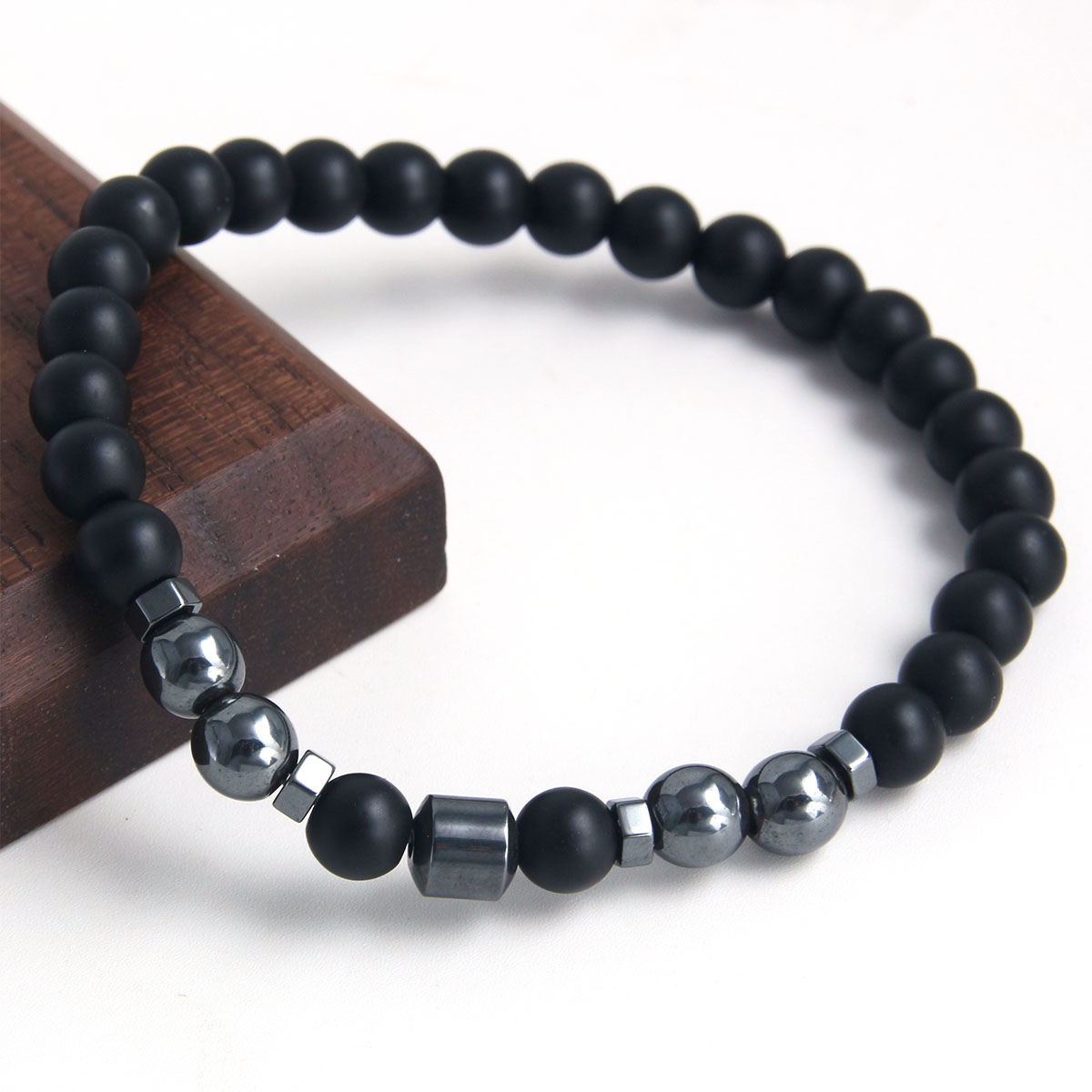Classic Style Round Stainless Steel Natural Stone Bracelets display picture 2