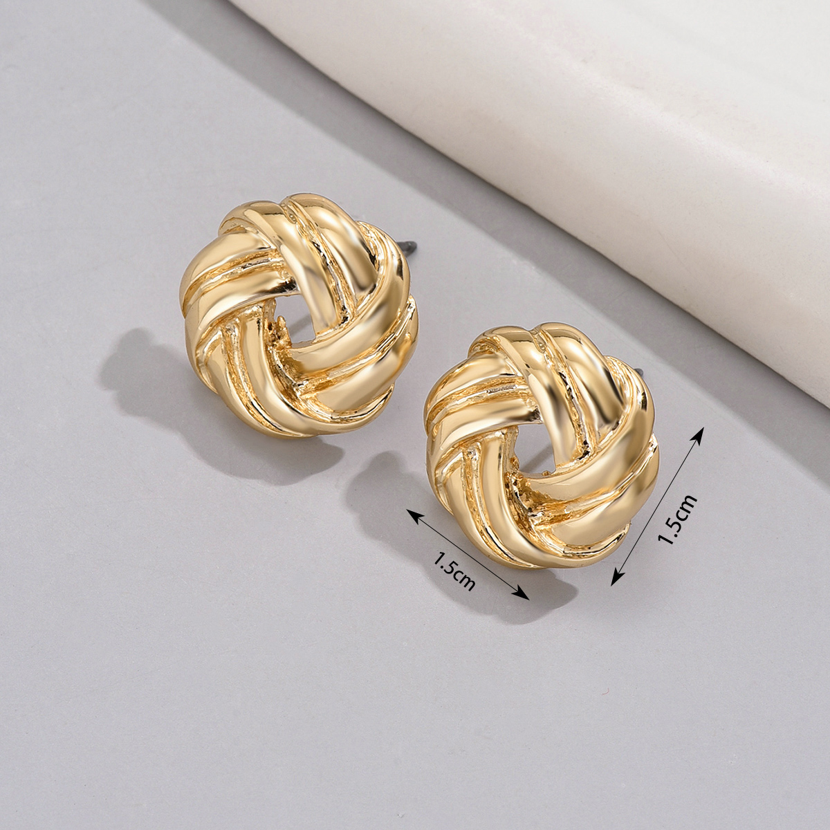 1 Pair Retro Simple Style Human Round Eye Plating Inlay Alloy Rhinestones Ear Studs display picture 15