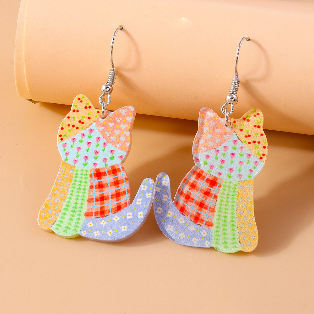 1 Paire Mignon Chat Alliage Plastique Boucles D'oreilles display picture 11