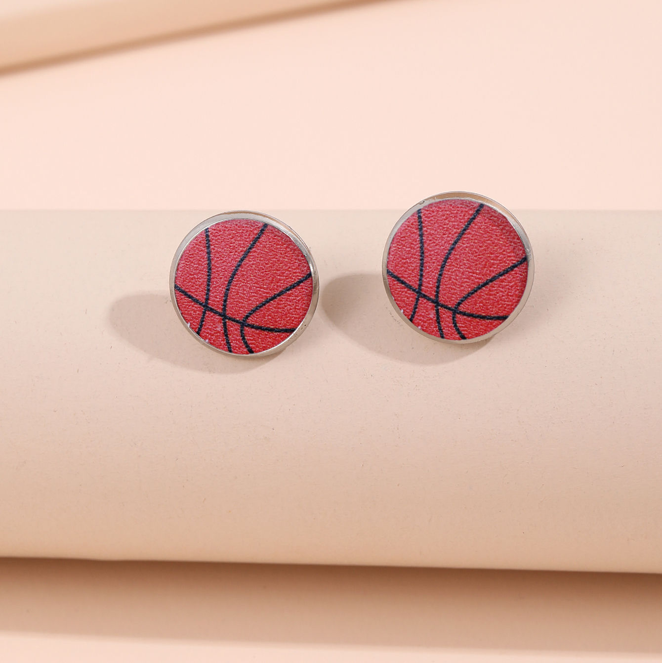 1 Pair Simple Style Basketball Football Alloy Ear Studs display picture 4