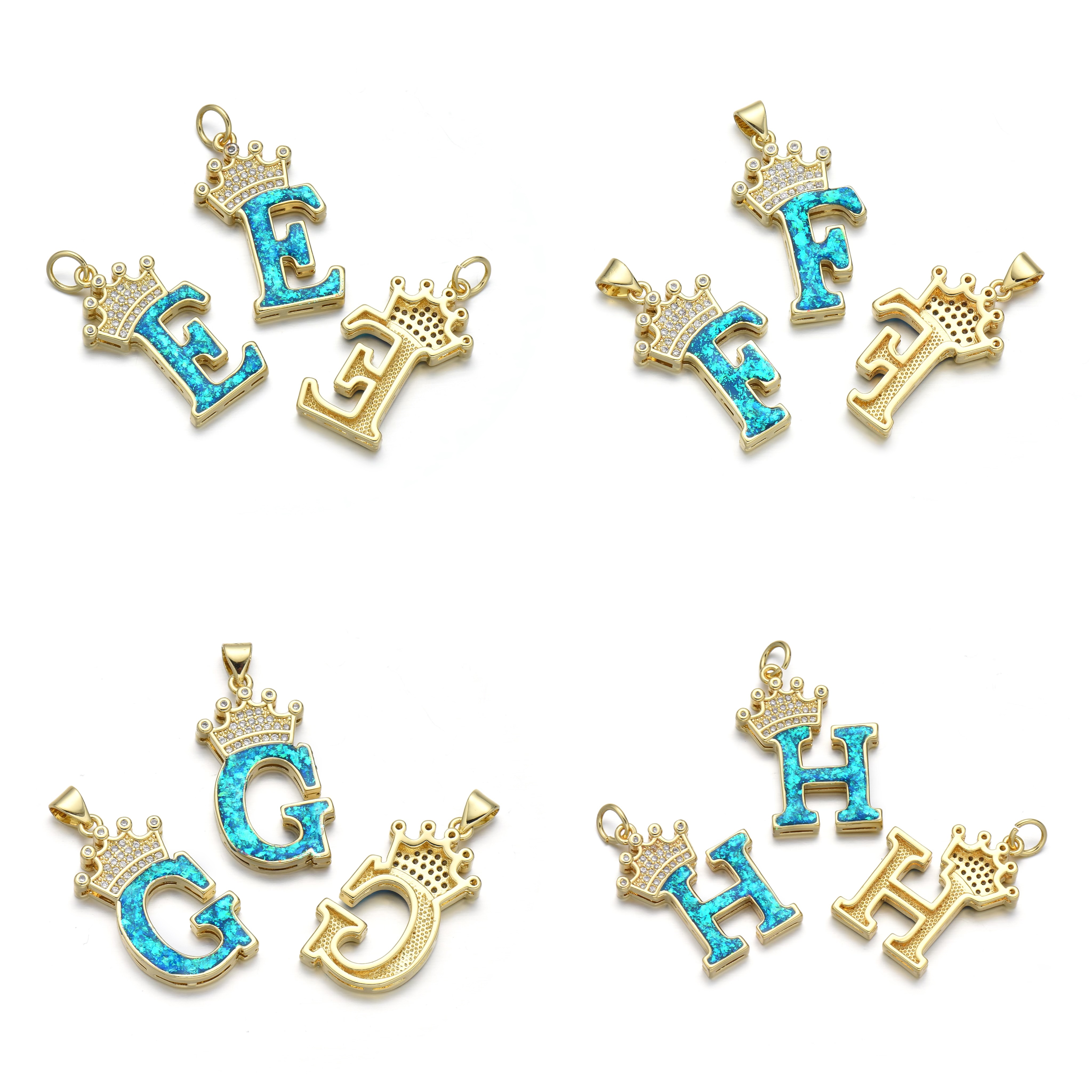 1 Piece Basic Letter Copper Plating Inlay Jewelry Accessories display picture 4