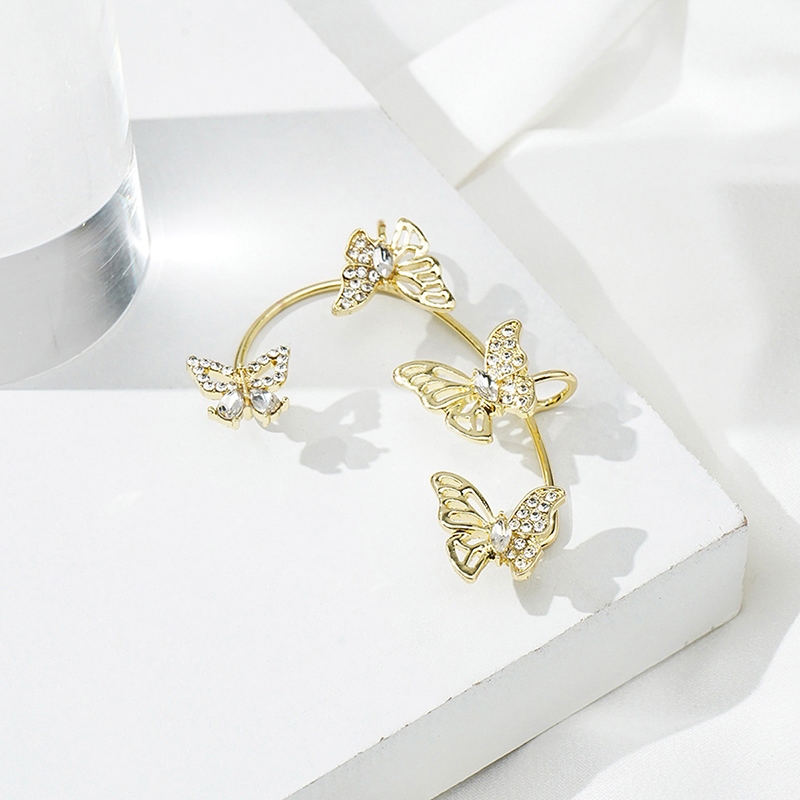 1 Piece IG Style Elegant Butterfly Hollow Out Alloy Zircon Ear Cuffs display picture 1