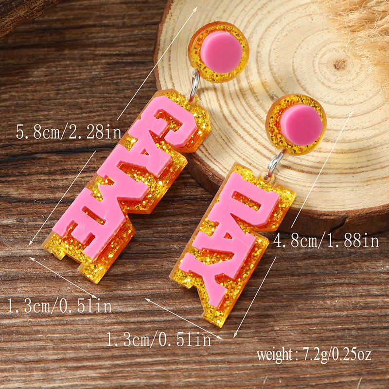 1 Pair Hip-hop Streetwear Letter Arylic Silver Plated Drop Earrings display picture 13