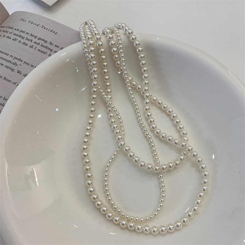 Elegant Geometrisch Kunststoff Perlen Frau Dreilagige Halskette display picture 3