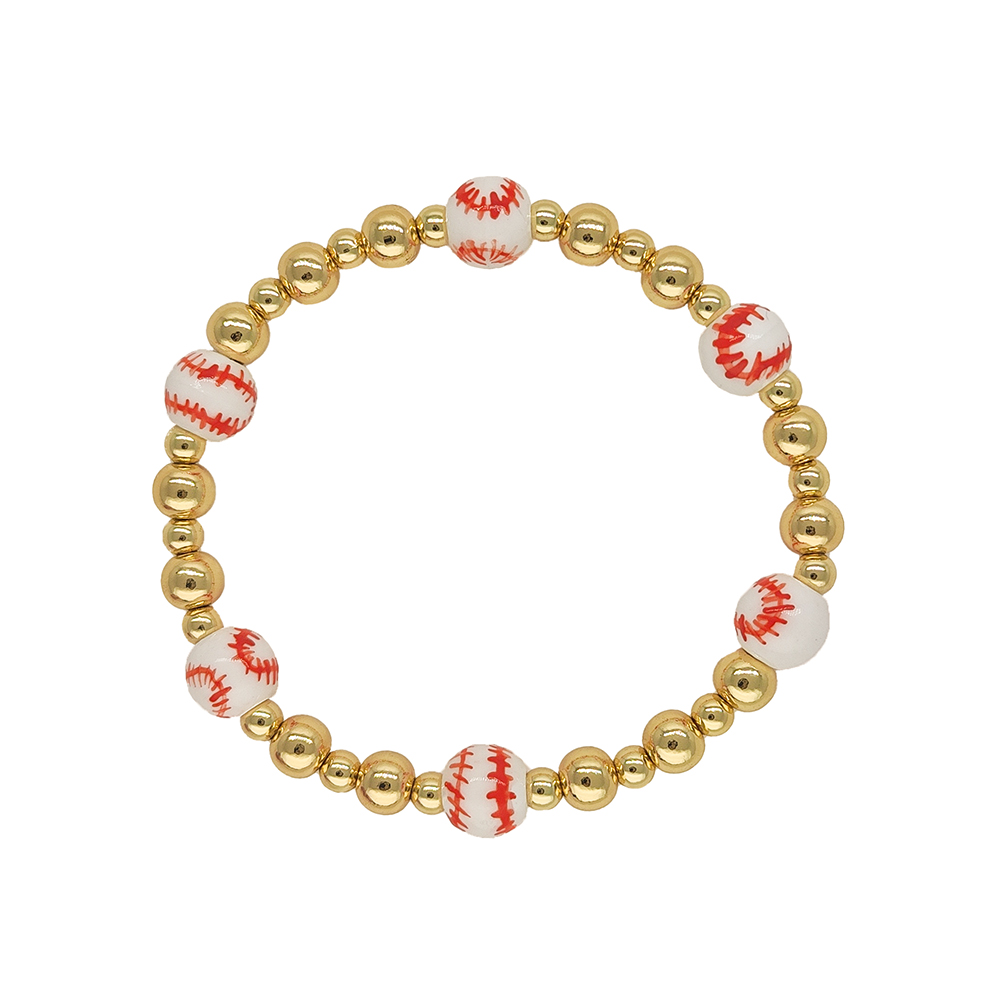 Des Sports Baseball Rugby Le Cuivre Perlé Bracelets display picture 3