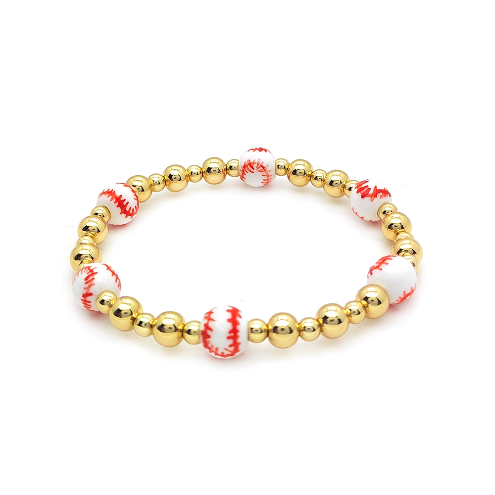 Sports Baseball Rugby Copper Beaded Bracelets display picture 4