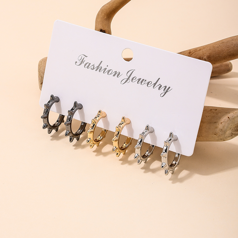 Wholesale Jewelry Punk Simple Style Gear Alloy Ear Studs display picture 5