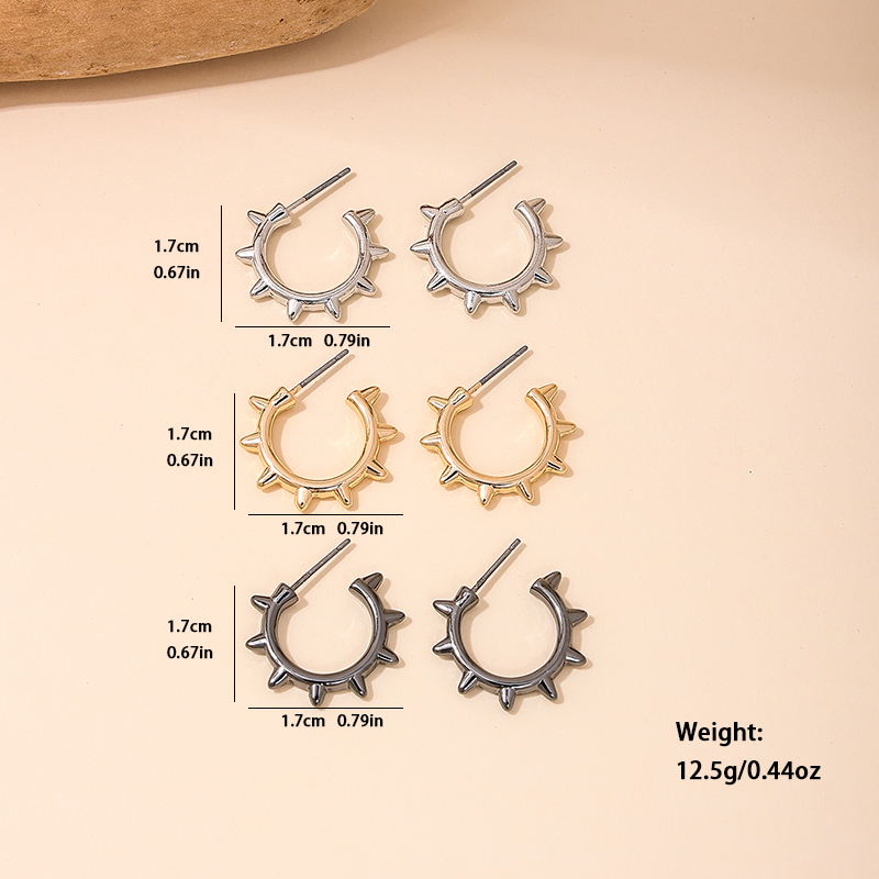 Wholesale Jewelry Punk Simple Style Gear Alloy Ear Studs display picture 6