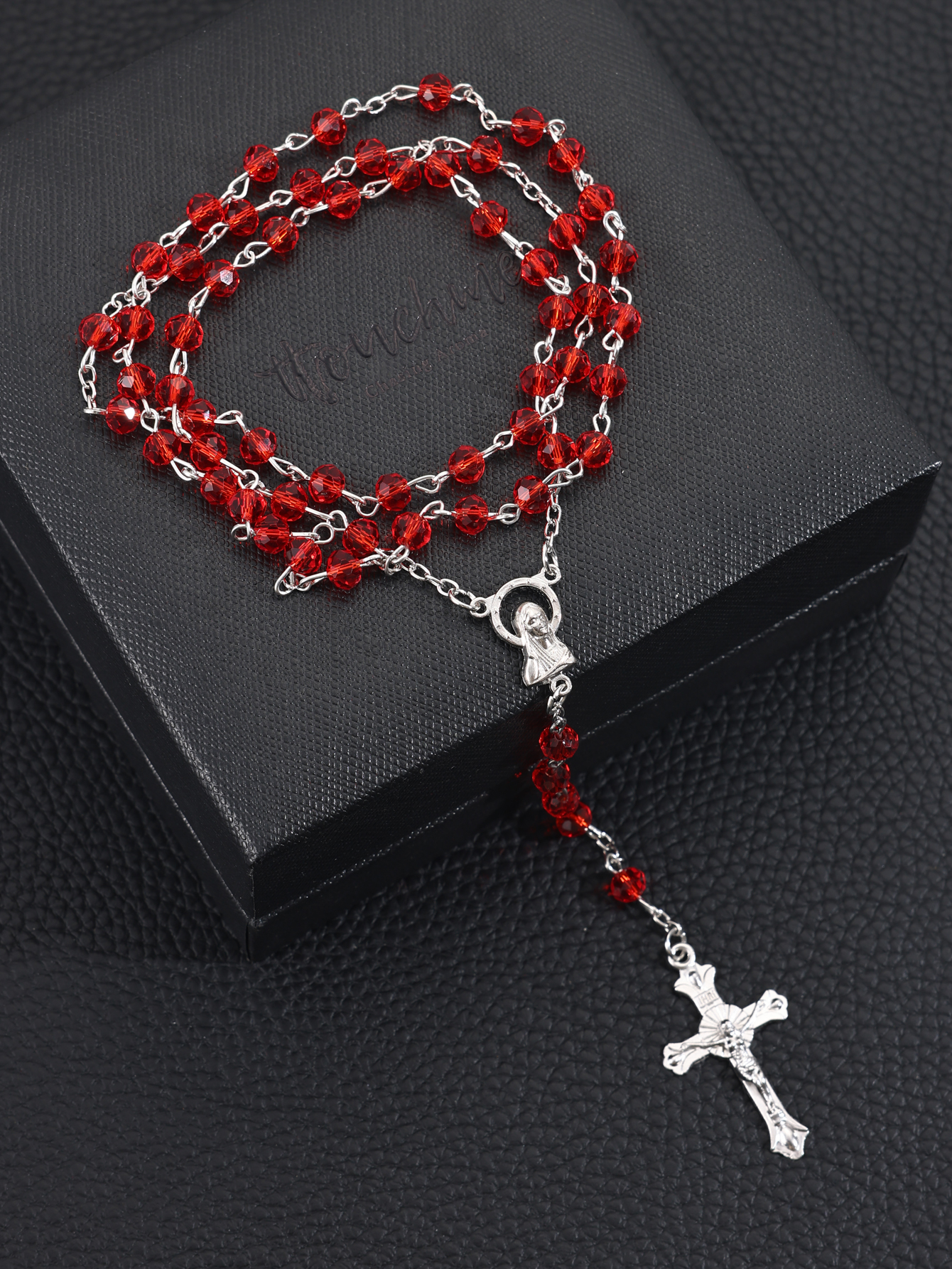 Casual Hip-hop Cross Artificial Crystal Beaded Crystal 18k Gold Plated Unisex Pendant Necklace display picture 4