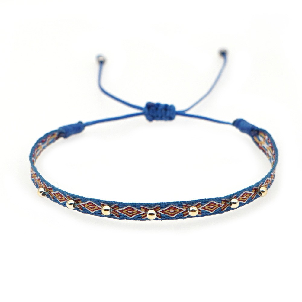 Ig Style Handmade Bohemian Geometric Glass Fabric Knitting Unisex Bracelets display picture 17