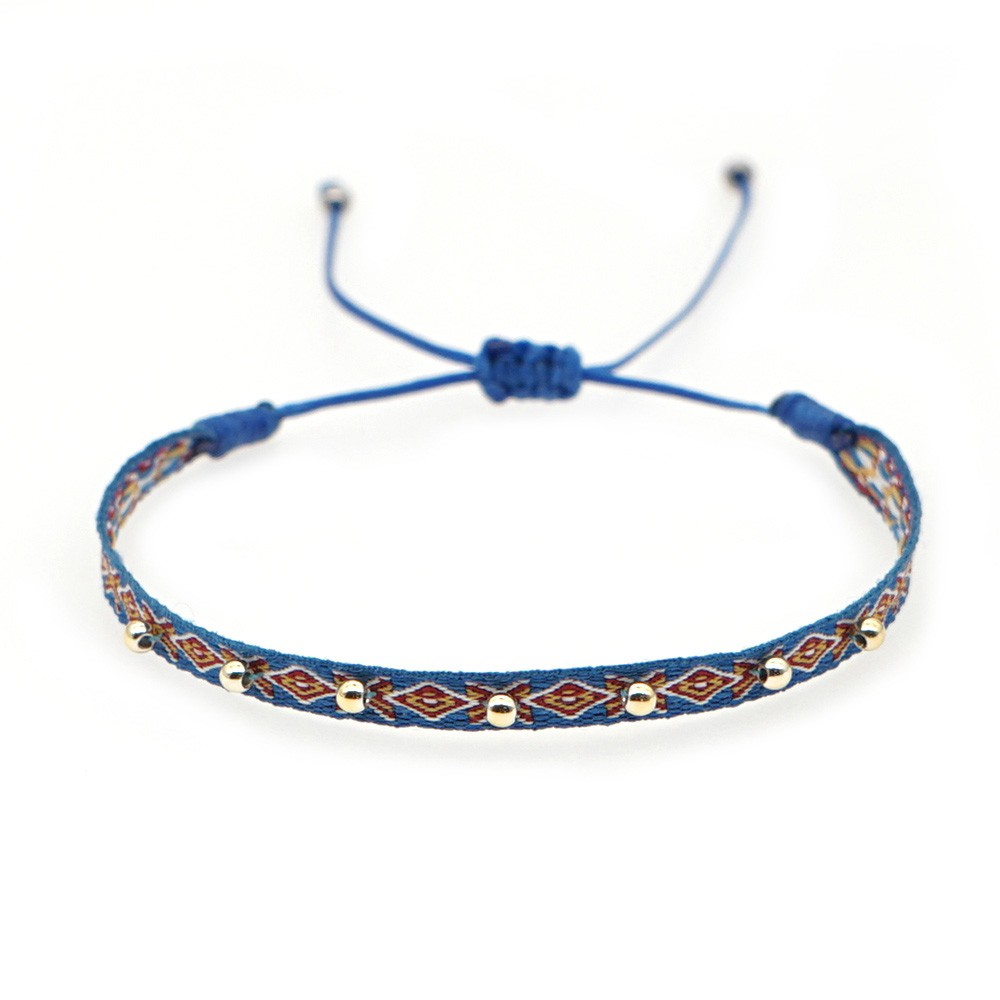 Ig-stil Handgemacht Bohemien Geometrisch Glas Stoff Stricken Unisex Armbänder display picture 17