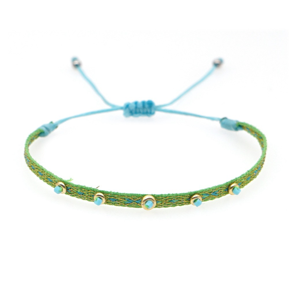 Ig-stil Handgemacht Bohemien Geometrisch Glas Stoff Stricken Unisex Armbänder display picture 19