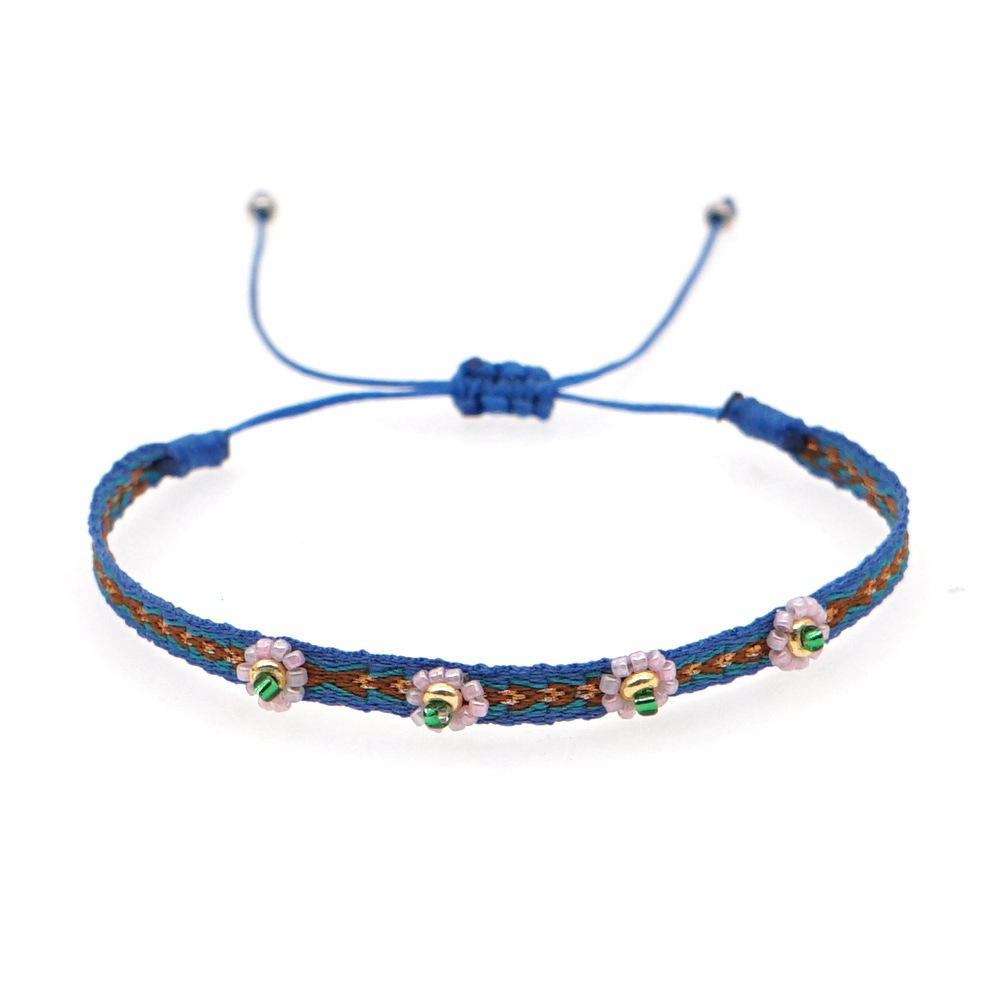 Ig-stil Handgemacht Bohemien Geometrisch Glas Stoff Stricken Unisex Armbänder display picture 23