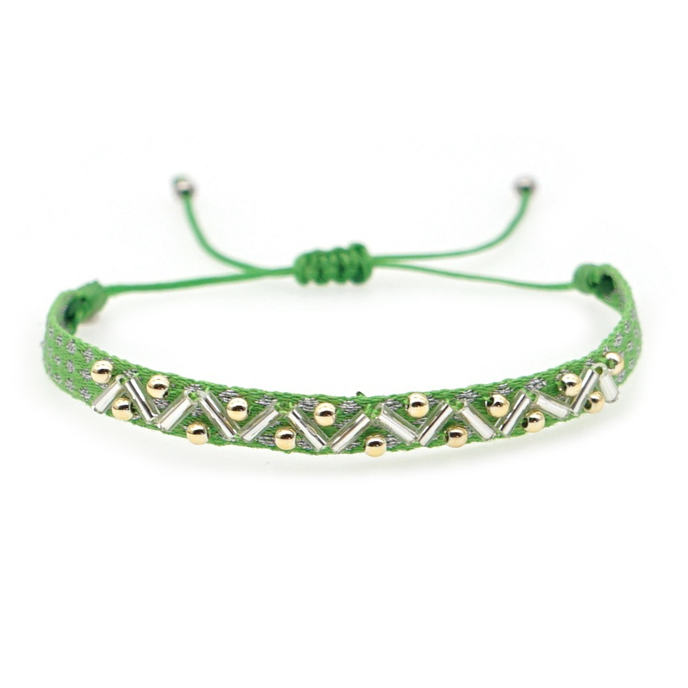 Style Ig Fait Main Bohémien Géométrique Verre En Tissu Tricot Unisexe Bracelets display picture 25