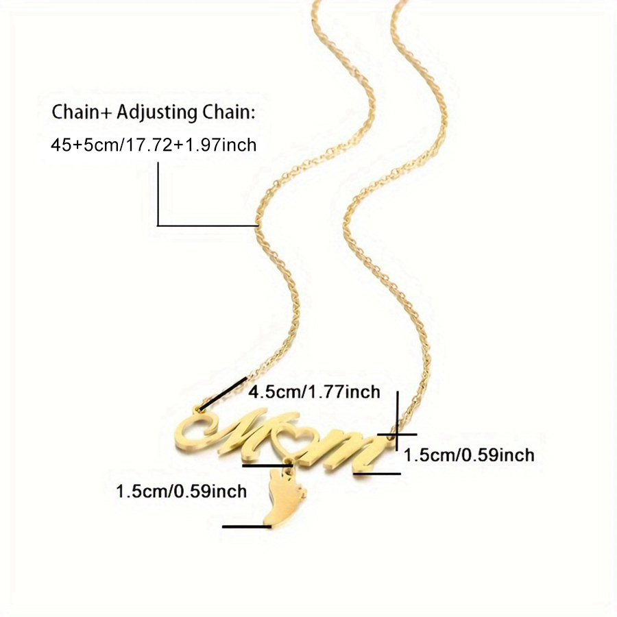 Mama Einfacher Stil Brief Fußabdruck Rostfreier Stahl Überzug 18 Karat Vergoldet Halskette Mit Anhänger display picture 1
