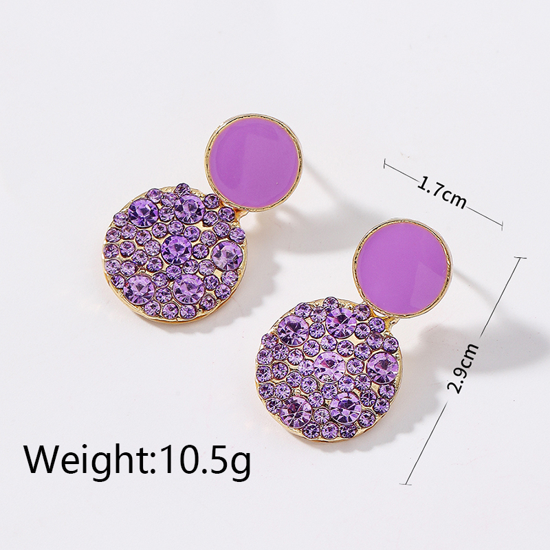 1 Pair Elegant Simple Style Round Inlay Alloy Artificial Rhinestones Drop Earrings display picture 1