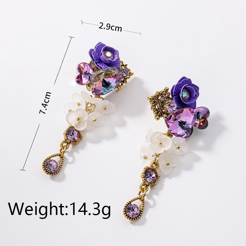 1 Pair Ig Style Elegant Shiny Water Droplets Inlay Alloy Artificial Crystal Drop Earrings display picture 2