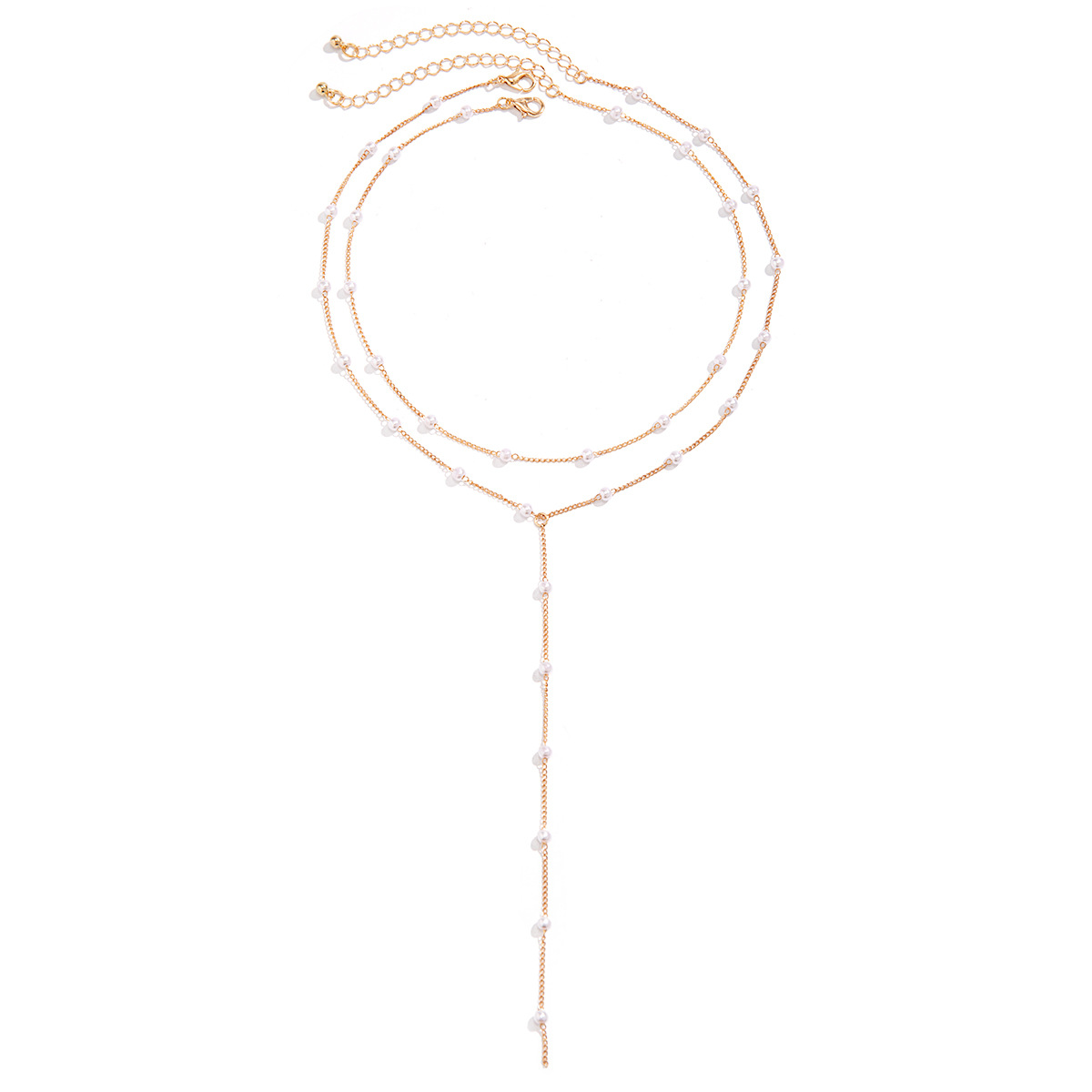 Moderner Stil Glänzend Runden Stern Imitationsperle Kupfer Perlen Überzug 18 Karat Vergoldet Halskette Mit Anhänger Halskette display picture 4