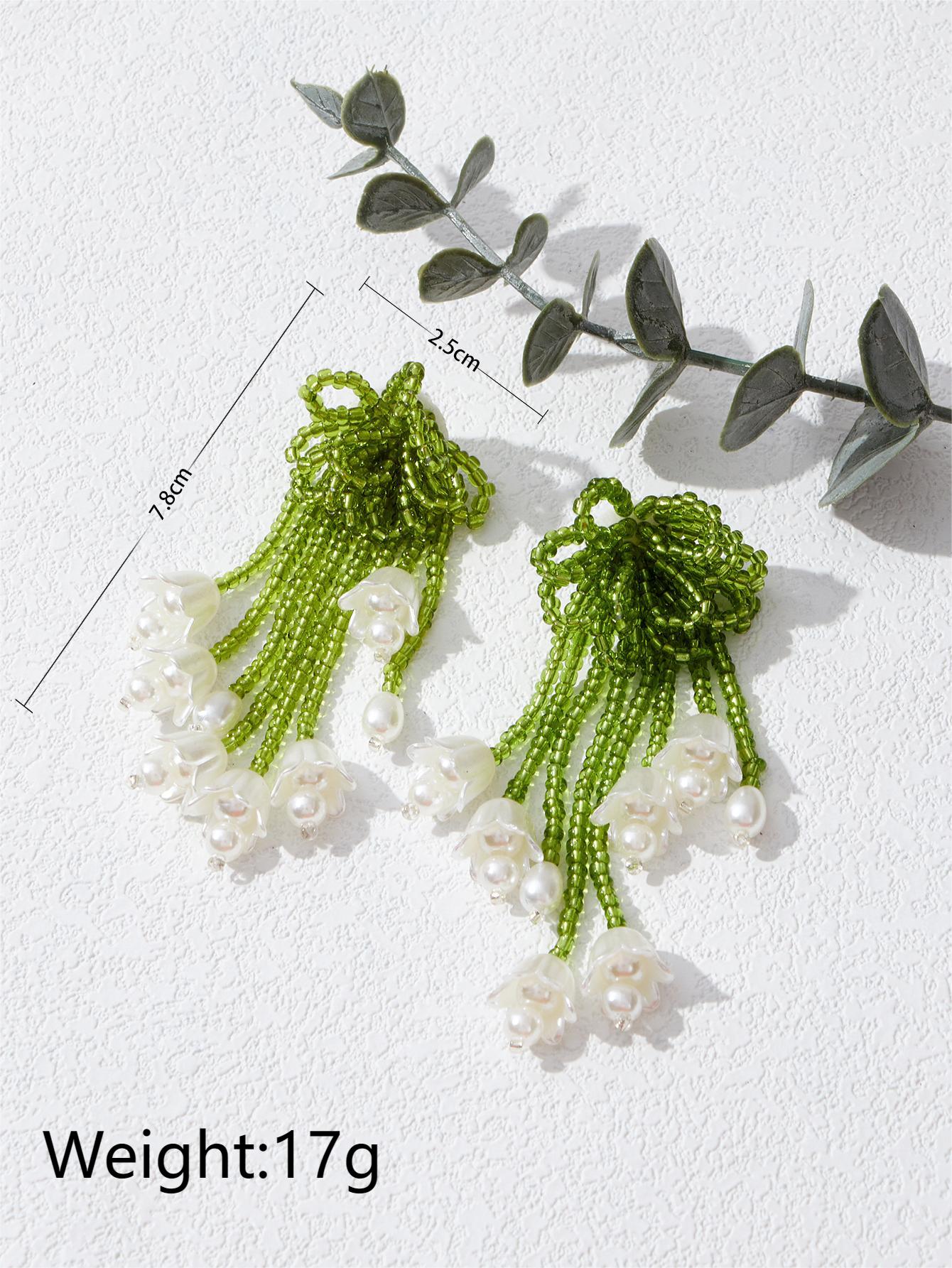 1 Pair Elegant Streetwear Flower Arylic Drop Earrings display picture 1