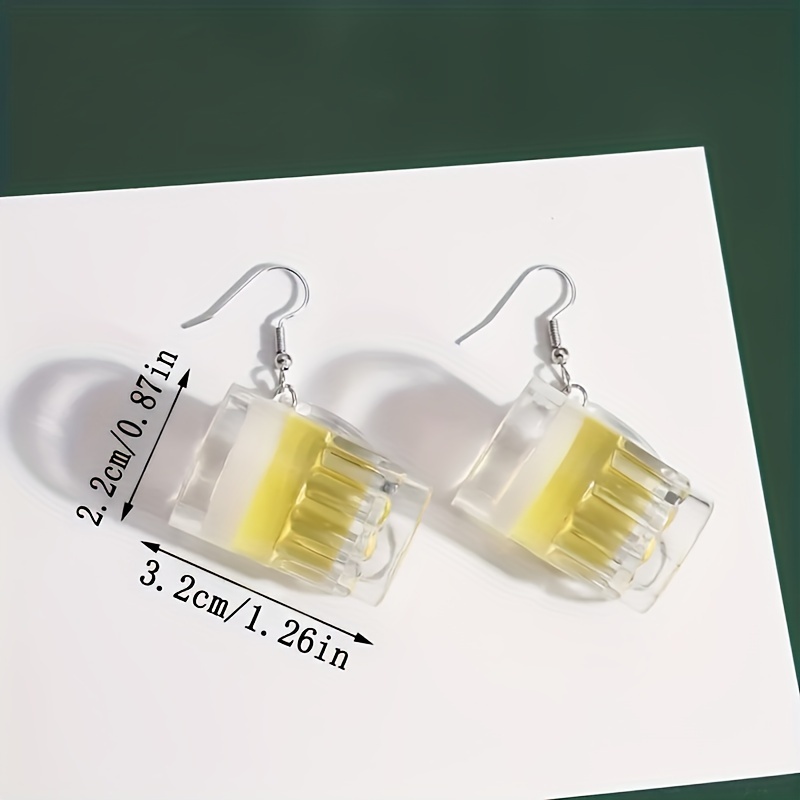 1 Pair Cute Wine Glass Resin Drop Earrings display picture 4
