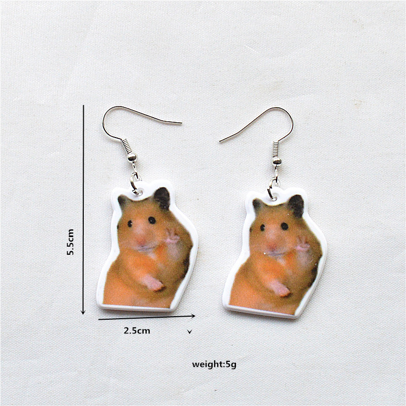 1 Pair Cute Vacation Sweet Cat Fish Arylic Metal Drop Earrings display picture 3